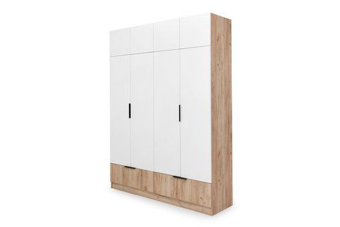 Шкаф Компакта-3 (180х52х240 см, дуб крафт серый + белый) md-sh-cmft180-dbkrf-sr-bl фото