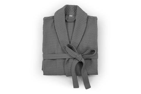 Халат вафельный Сансет (мужской, oversize, хлопок, серый) IMI m-hl-vf-snst-ch-sr фото