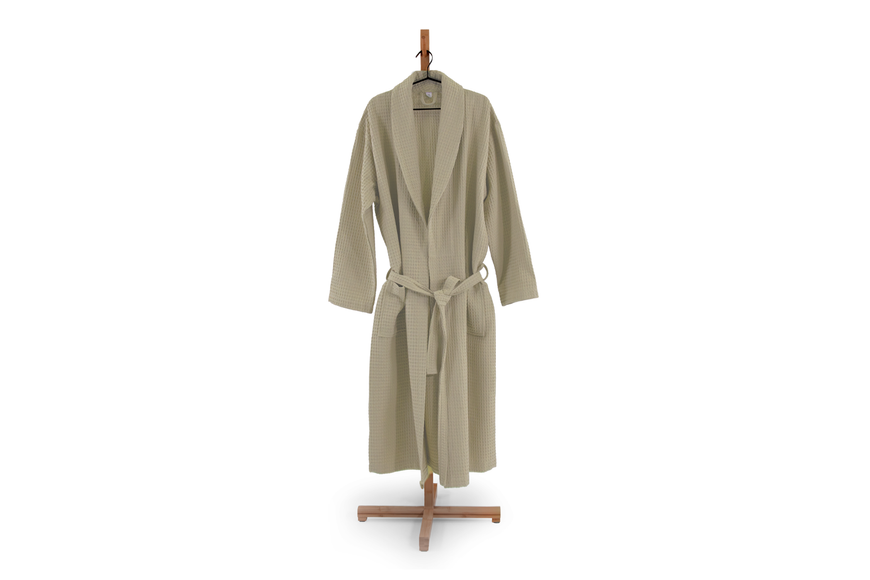 Халат вафельный Сансет (женский, oversize, хлопок, бежевый) IMI m-hl-vf-snst-jn-bj фото