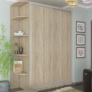 Шкаф-купе Мираж-8 (120 &times; 45 &times; 240 см, угловые полки, дуб сонома) m-shk-mr8-12-45-db-snm фото