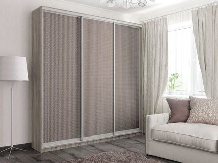 Шкаф-купе Мираж-4 (180 &times; 45 &times; 240 см, дуб сонома трюфель и ротанг) m-shk-mr-4-18-45-d-sn-rt фото