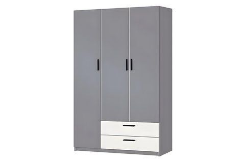 Шкаф Форте-2 (120х49х206 см, серый шифер + белый) md-sh-nd120-sr-sh-bl фото
