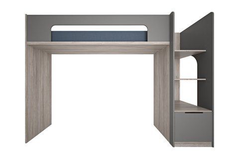 Кровать-чердак CloudCrest-1 (250 &times; 100 &times; 180 см, дуб сонома и серая мышка) llk-ttrs-db-snm-sr-stp-p фото