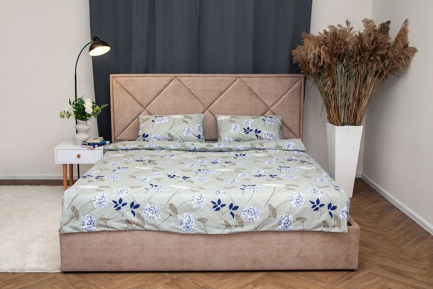 Комплект постільної білизни Деметра-26 (євро, бязь gold lux, наволочки: 50х70 см 2 шт та 70х70 см 2 шт, капучино, бузина) IMI m-ps-bz-glx-dmtr26-vr-k-b фото
